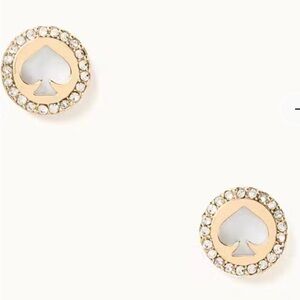 Kate Spade Spot the Spade Pave Halo Spade Stud Earrings